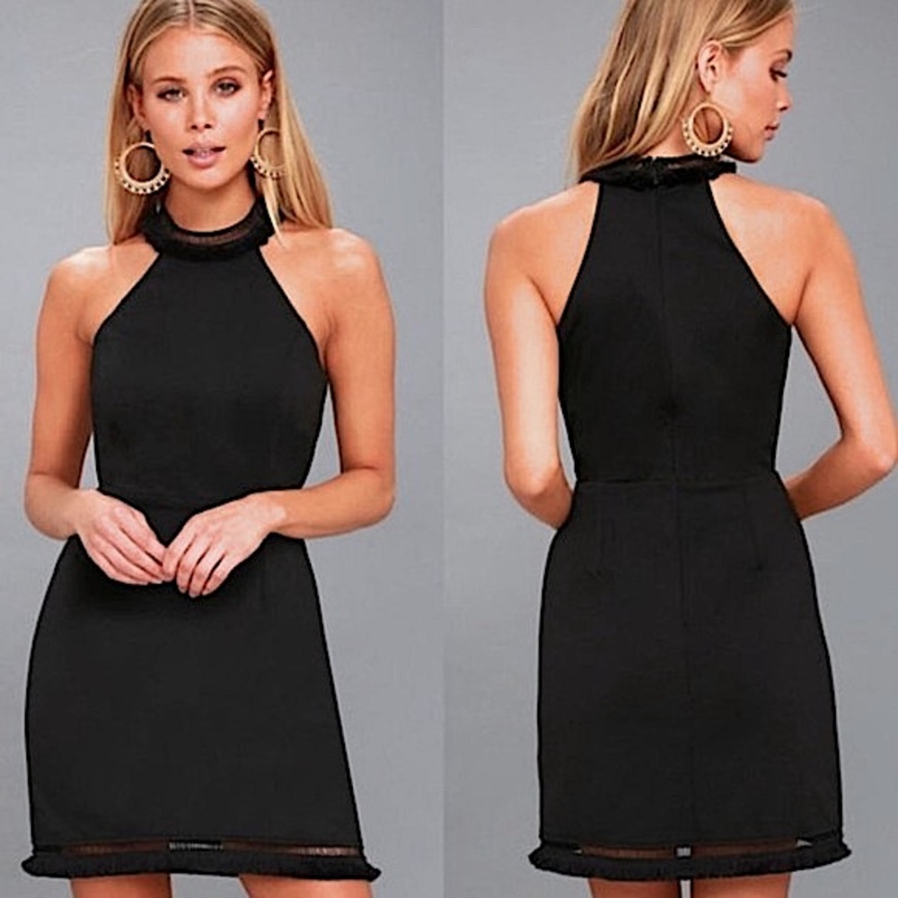 LULU’S Skyline View black sleeveless mini dress size small